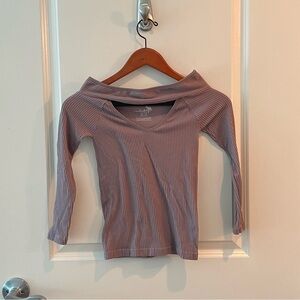 FREE PEOPLE Intimately Womens Top Off Shoulder Stylish Washed Purple Size XS/S
